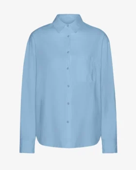 Camisas orgánicas de corte oversize - Azul mar