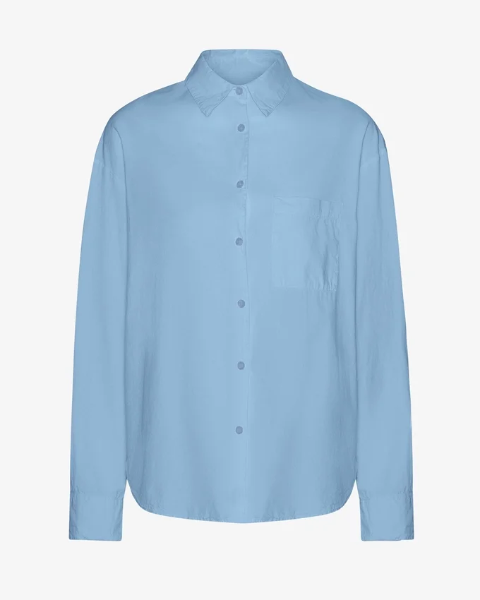 Camisas orgánicas de corte oversize - Azul mar