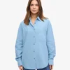 Camisas orgánicas de corte oversize - Azul mar