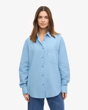 Camisas orgánicas de corte oversize – Azul mar