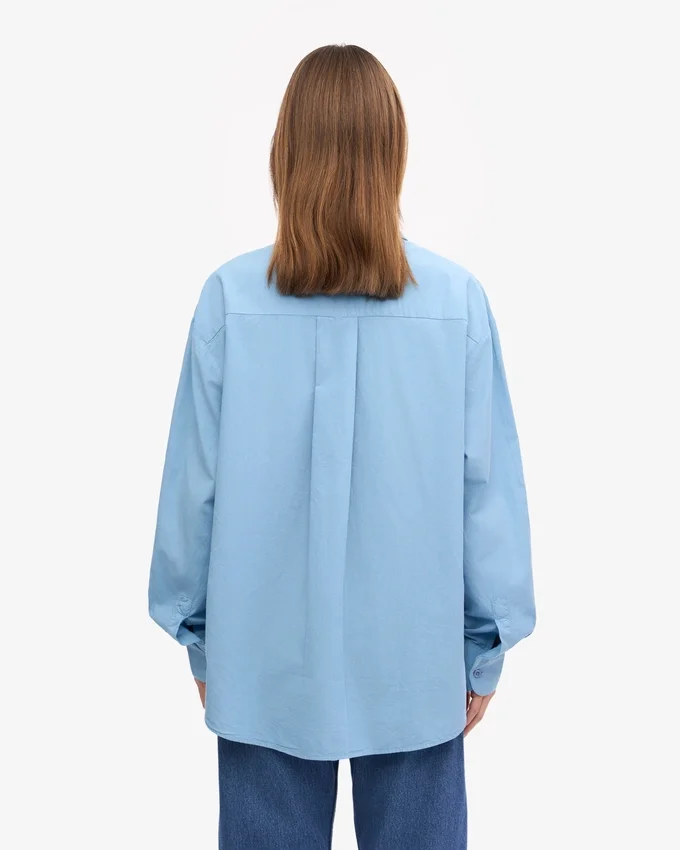 Camisas orgánicas de corte oversize - Azul mar