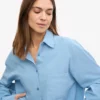 Camisas orgánicas de corte oversize - Azul mar