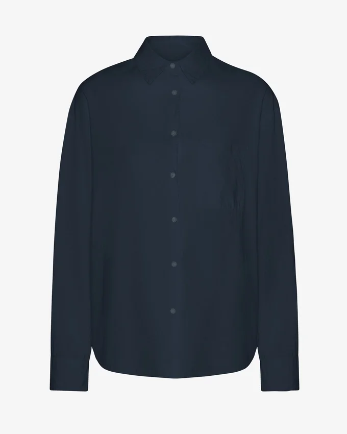 Camisas orgánicas de corte oversize - Azul marino