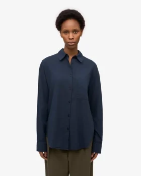 Camisas orgánicas de corte oversize – Azul marino