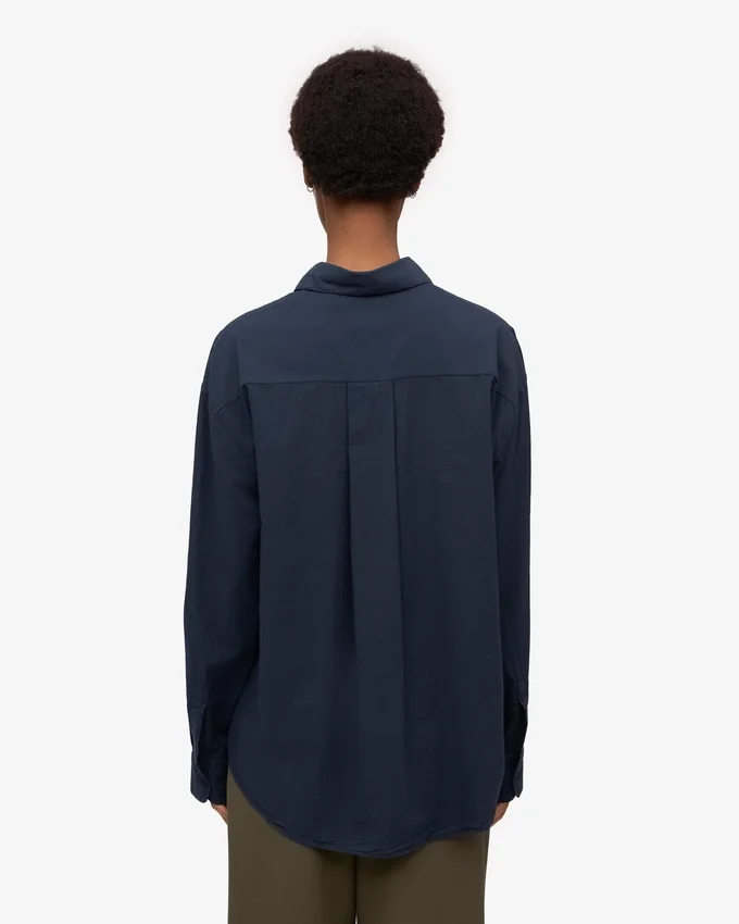 Camisas orgánicas de corte oversize - Azul marino