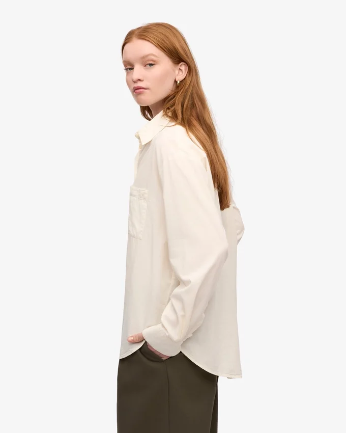 Camisas orgánicas de corte oversize - Blanco marfil