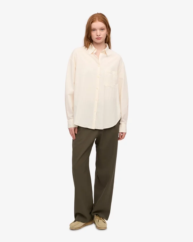 Camisas orgánicas de corte oversize - Blanco marfil