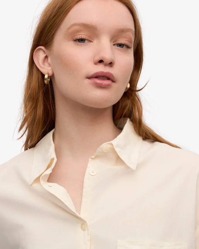 Camisas orgánicas de corte oversize - Blanco marfil