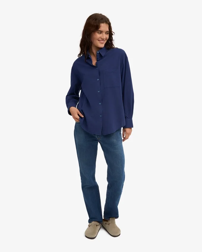Camisas orgánicas oversize - Azul marino