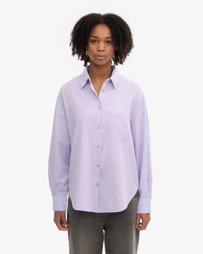 Camisas orgánicas oversize - Lavanda suave