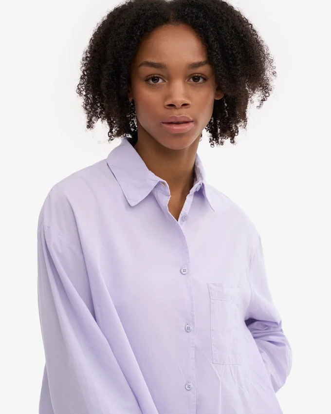 Camisas orgánicas oversize - Lavanda suave