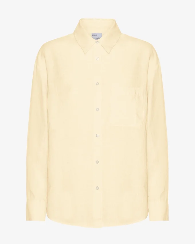 Camisas oversize de lino - Amarillo suave