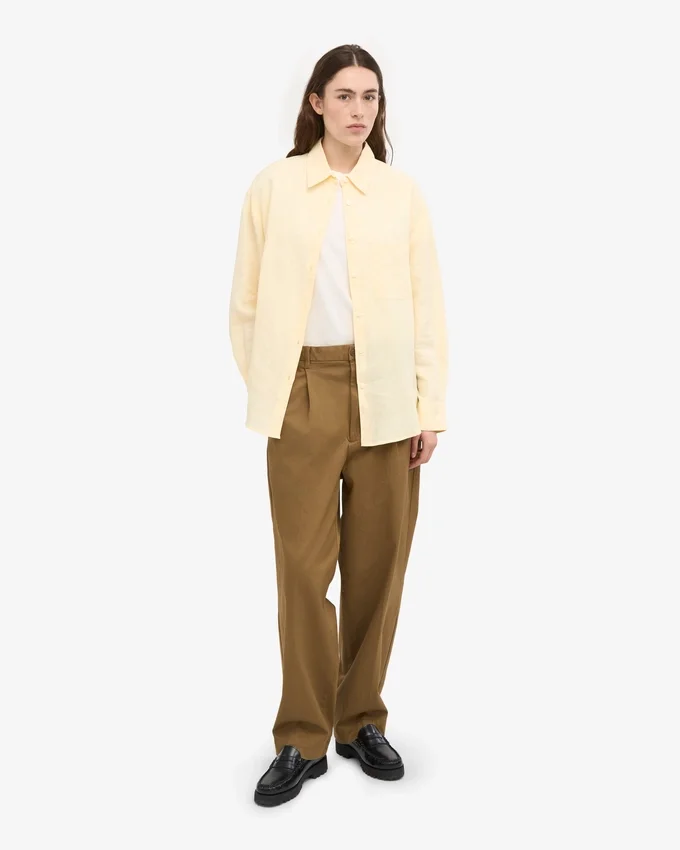 Camisas oversize de lino - Amarillo suave