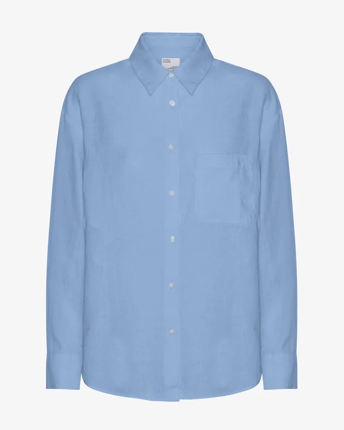 Camisas oversize de lino - azul mar