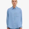 Camisas oversize de lino - azul mar