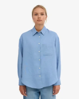 Camisas oversize de lino – azul mar