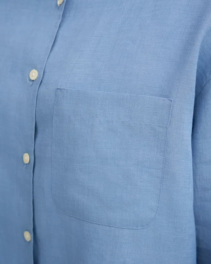 Camisas oversize de lino - azul mar