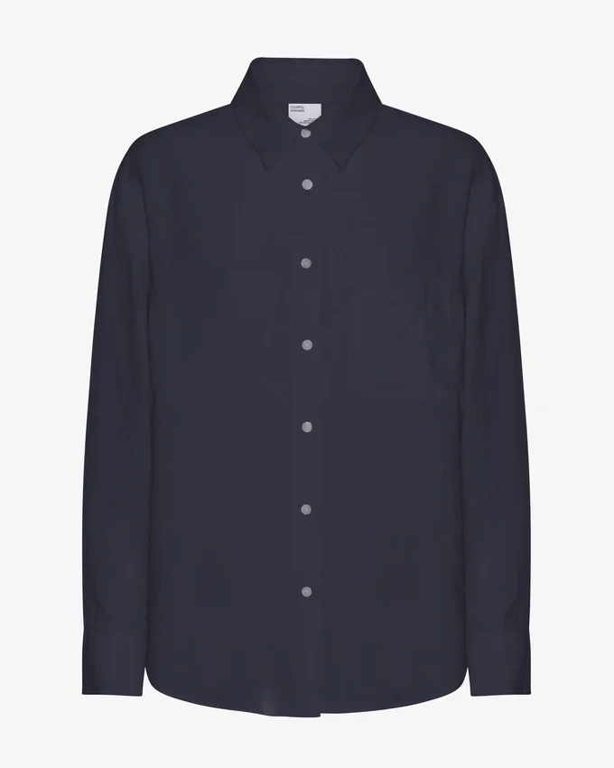 Camisas oversize de lino - Azul marino