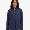 Camisas oversize de lino - Azul marino