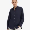 Camisas oversize de lino - Azul marino