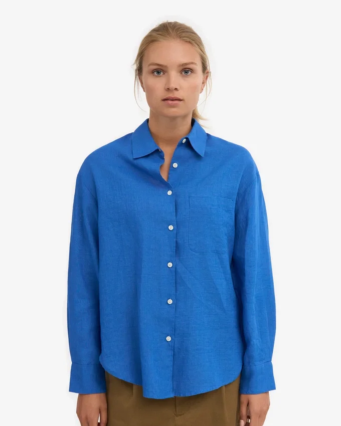 Camisas oversize de lino - Azul Pacífico