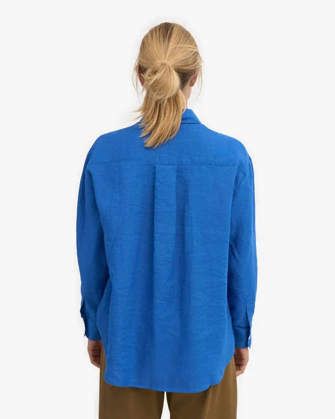 Camisas oversize de lino - Azul Pacífico