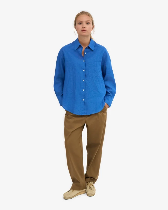 Camisas oversize de lino - Azul Pacífico