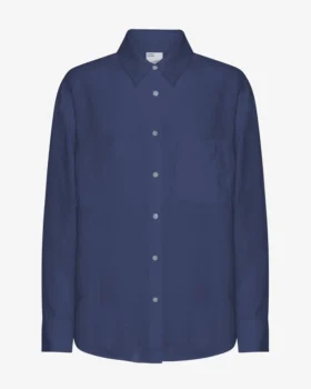 Camisas oversize de lino - Azul petróleo