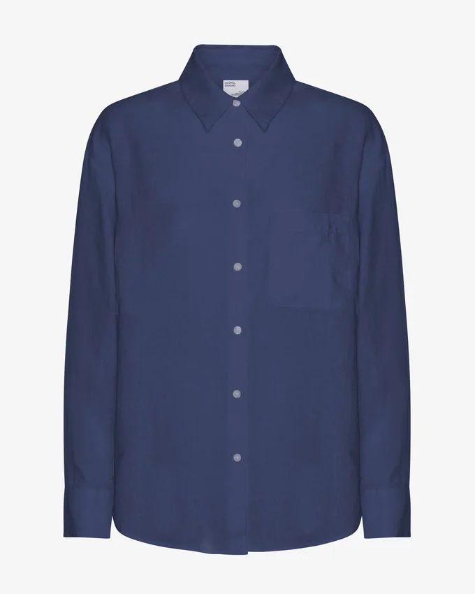 Camisas oversize de lino - Azul petróleo