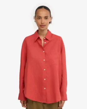 Camisas oversize de lino – Azul petróleo