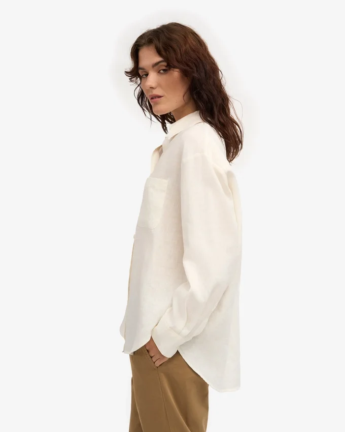 Camisas oversize de lino - Blanco marfil