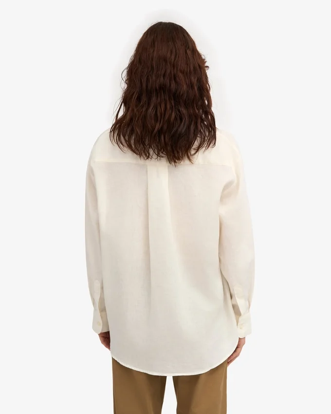 Camisas oversize de lino - Blanco marfil