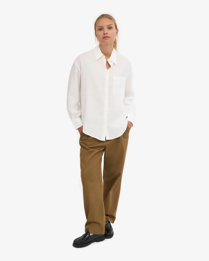 Camisas oversize de lino - Blanco óptico