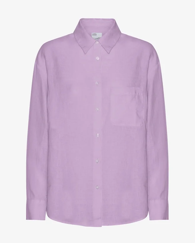 Camisas oversize de lino - Lavanda suave