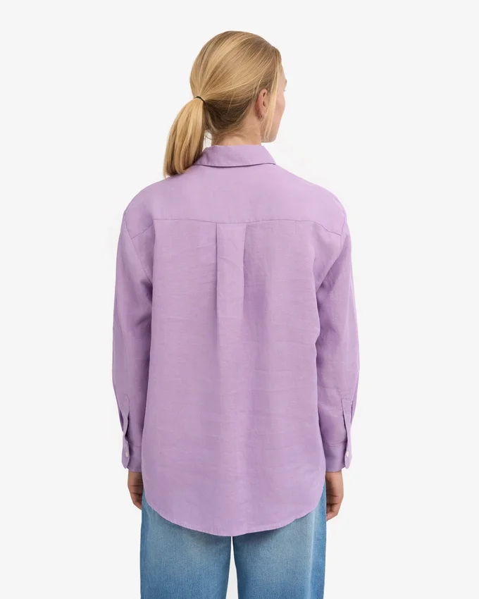 Camisas oversize de lino - Lavanda suave
