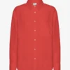 Camisas oversize de lino - Rojo mandarina