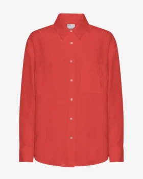 Camisas oversize de lino - Rojo mandarina