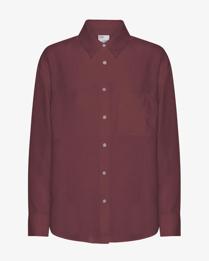 Camisas oversize de lino - Rojo sangre