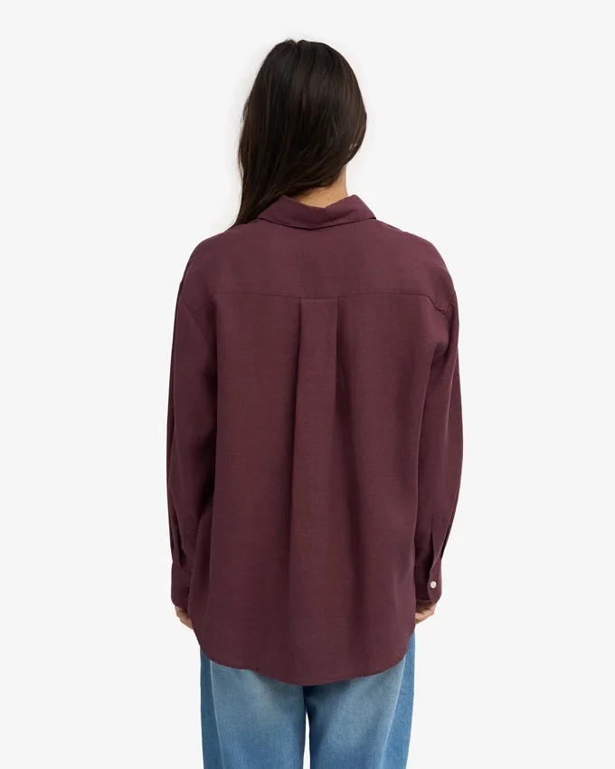 Camisas oversize de lino - Rojo sangre