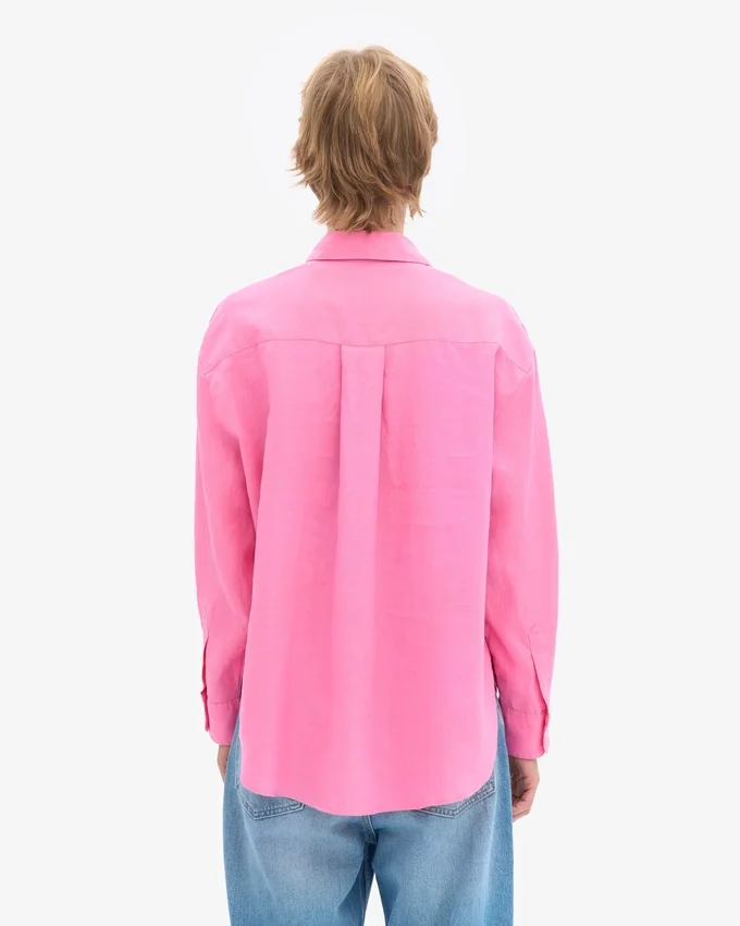 Camisas oversize de lino - Rosa chicle