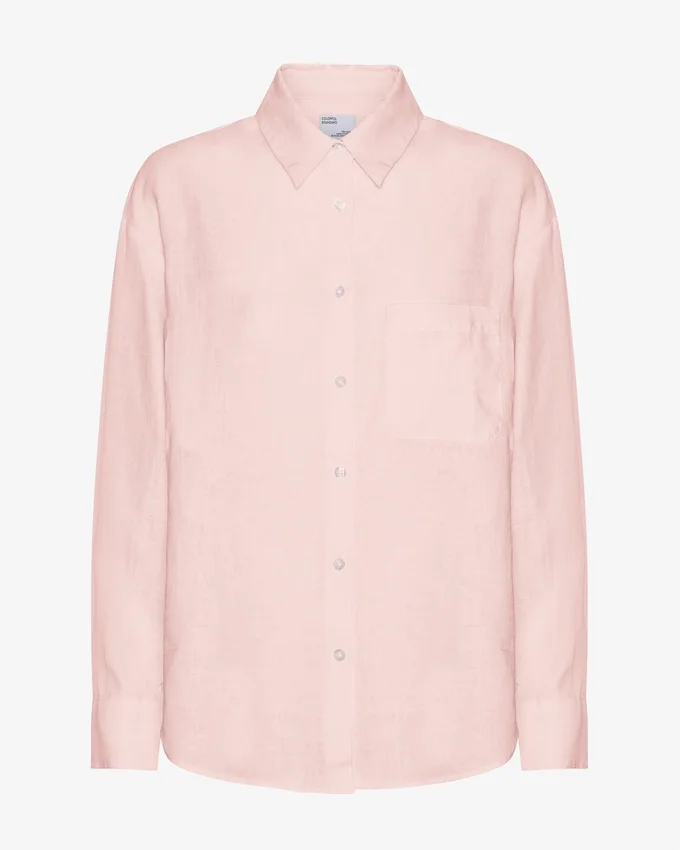 Camisas oversize de lino - Rosa deslavado
