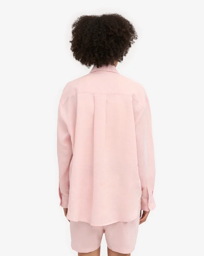 Camisas oversize de lino - Rosa deslavado