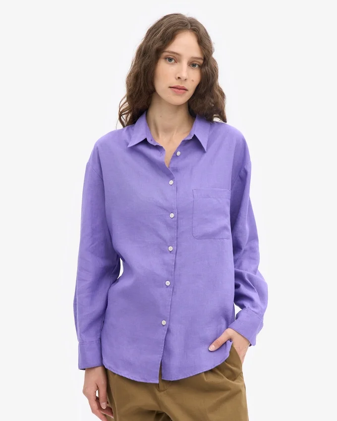 Camisas oversize de lino - Ultravioleta