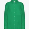 Camisas oversize de lino - Verde Kelly