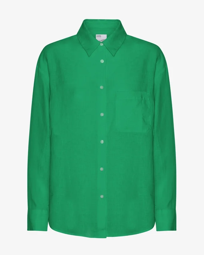 Camisas oversize de lino - Verde Kelly