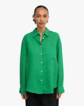 Camisas oversize de lino – Verde Kelly