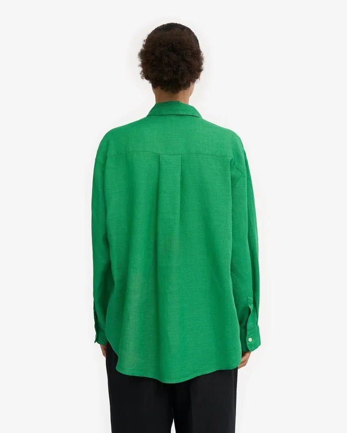 Camisas oversize de lino - Verde Kelly