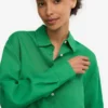 Camisas oversize de lino - Verde Kelly