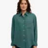 Camisas oversize de lino - Verde océano