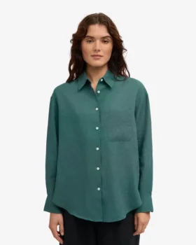Camisas oversize de lino – Verde océano